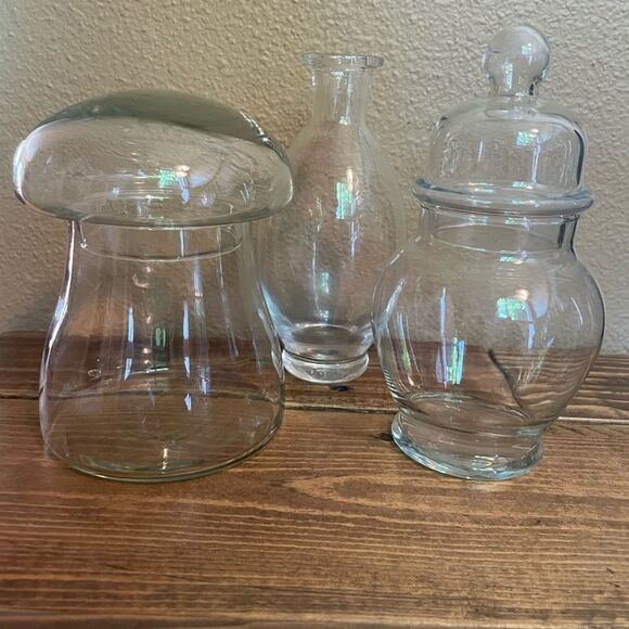 Vintage Libbey Glass Mushroom & Apothecary Vintage Glass Container & Glass Vase - Picture 13 of 15